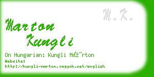 marton kungli business card